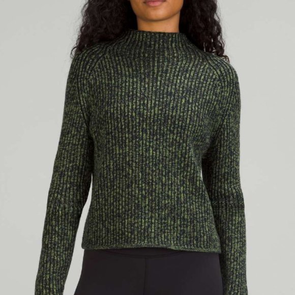 Lululemon Cotton-Cashmere Blend Mock Neck Sweater Size 6 - Picture 1 of 3
